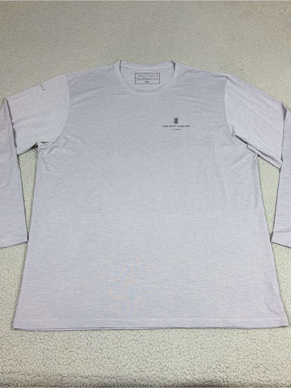 Anetik Performance Shirt Men’s Long-Sleeve Crew Gray Ritz Carlton St Thomas